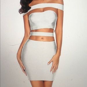 White Off the Shoulder Bodycon Dress